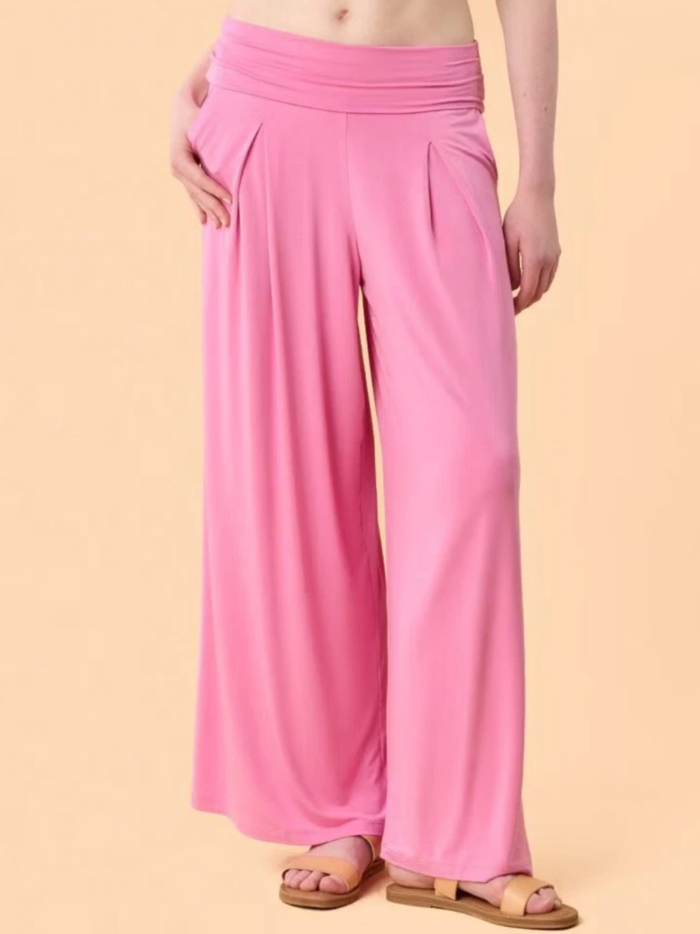 Blogilates Women's Homebody Foldover Wide Leg Pants